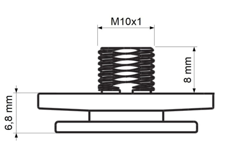 Akcesorium NYPEL do adaptera szynoprzewodu M10x1 8mm z nakrętką