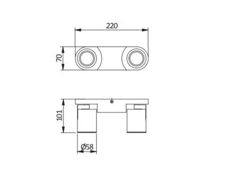 Oprawa sufitowa BLINK podwójna 2xGU10 IP20 biała GTV