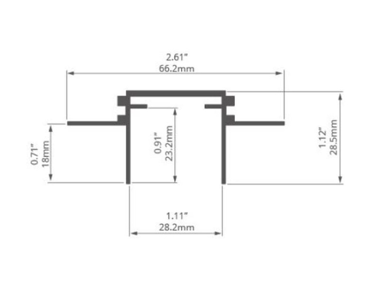 Profil montażowy TEKUS-ZM nieanodowany odcinki: 1m, 2m, 3m KLUŚ
