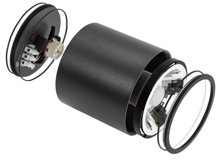 Oprawa oświetleniowa CHLOE na wymienne źródła ES111 GU10   IP65 - budowa.