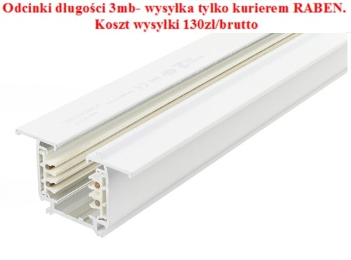 Szynoprzewód wpuszczany 3 fazowy POWERGEAR biały PRO-R430-W 3m