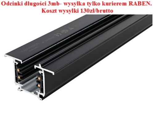 Szynoprzewód wpuszczany 3 fazowy POWERGEAR czarny PRO-R430-B 3m