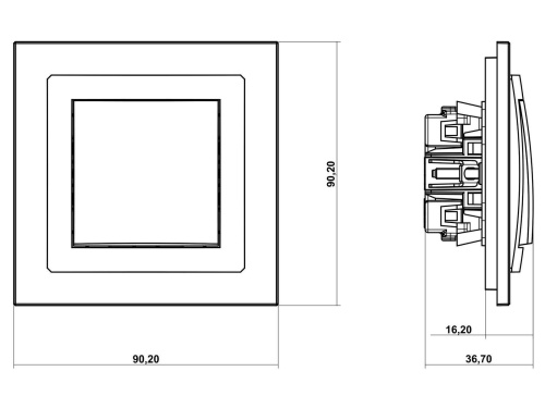 Mechanizm łącznika zwiernego "dzwonek" 12DWP-4 czarny mat Deco Karlik