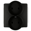 Mechanizm gniazda podwójnego 12DGPR-2P do ramki 2x2P bez uziemienia czarny mat Deco Karlik