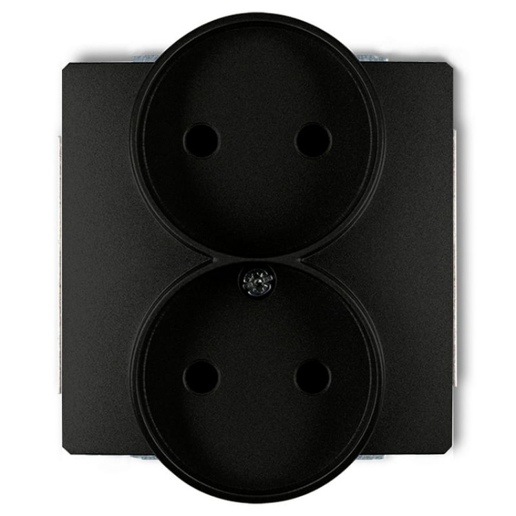 Mechanizm gniazda podwójnego 12DGPR-2P do ramki 2x2P bez uziemienia czarny mat Deco Karlik