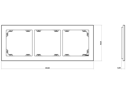 Ramka uniwersalna potrójna czarny mat 12DR-3 Deco Karlik