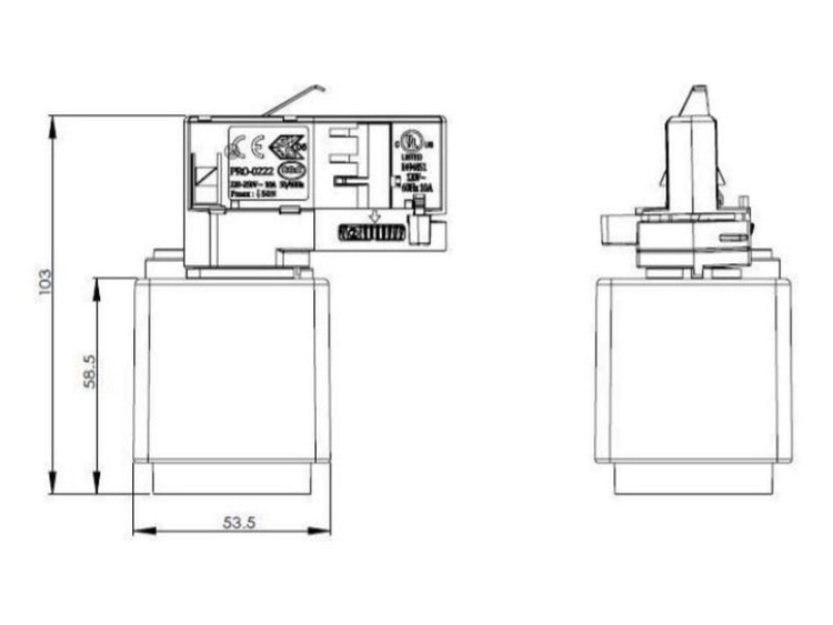Gniazdo typu F "Schuko" do szynoprzewodu 3-fazowego czarny PRO-4230V-B POWERGEAR