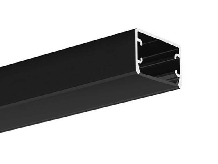 Profil GLAZA-LL czarny anodowany bez przesłony odcinki: 1m, 2m, 3m KLUŚ