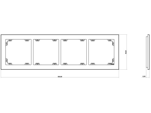 Ramka uniwersalna poczwórna czarny mat 7drR-4 Deco Karlik