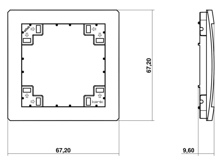 Ramka pośrednia do łączników 7DRPH (sitodruk IP44) srebrny metalik Deco Karlik