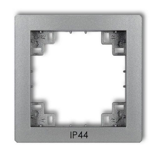 Ramka pośrednia do łączników 7DRPH (sitodruk IP44) srebrny metalik Deco Karlik