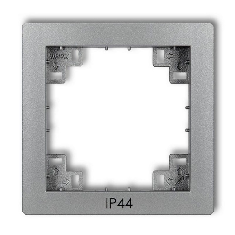 Ramka pośrednia do łączników 7DRPH (sitodruk IP44) srebrny metalik Deco Karlik