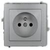 Mechanizm gniazda pojedynczego z uziemieniem 2P+Z srebrny metalik 7DGP-1ZP Deco Karlik