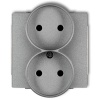 Mechanizm gniazda podwójnego 7DGPR-2P do ramki 2x2P bez uziemienia srebrny metalik Deco Karlik