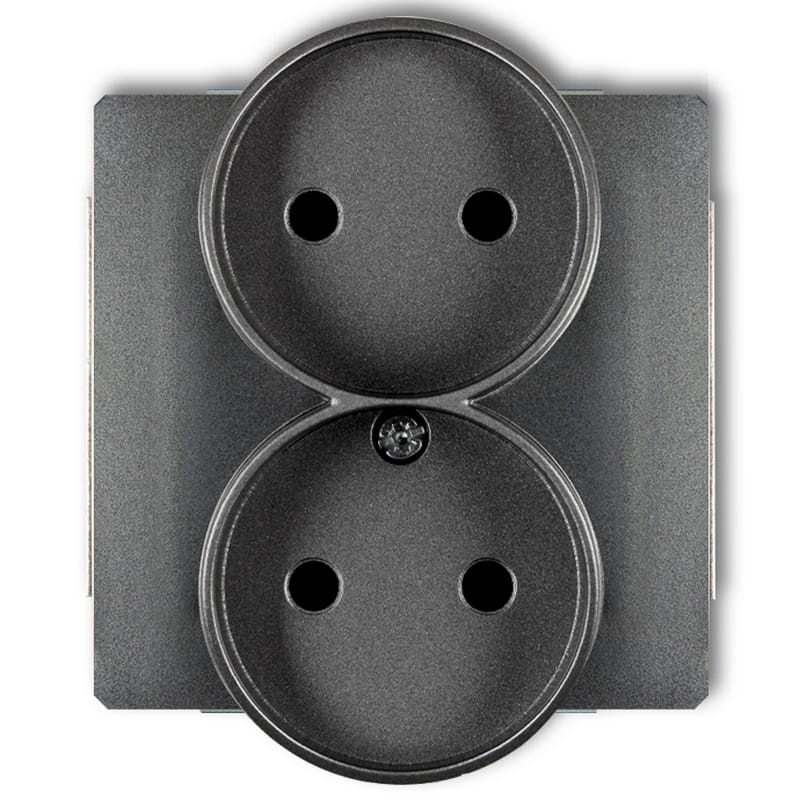 Mechanizm gniazda podwójnego 11DGPR-2P do ramki 2x2P bez uziemienia grafit Deco Karlik
