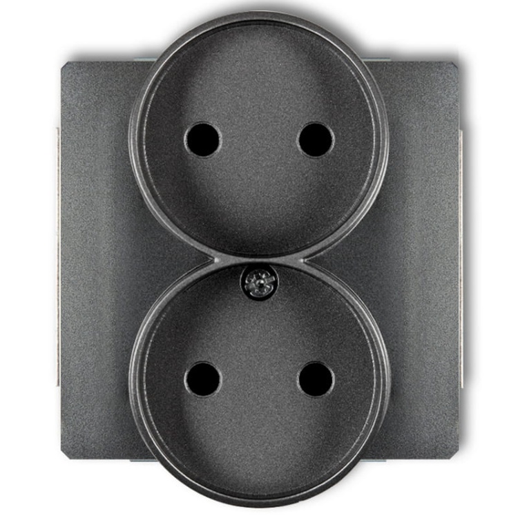 Mechanizm gniazda podwójnego 11DGPR-2P do ramki 2x2P bez uziemienia grafit Deco Karlik