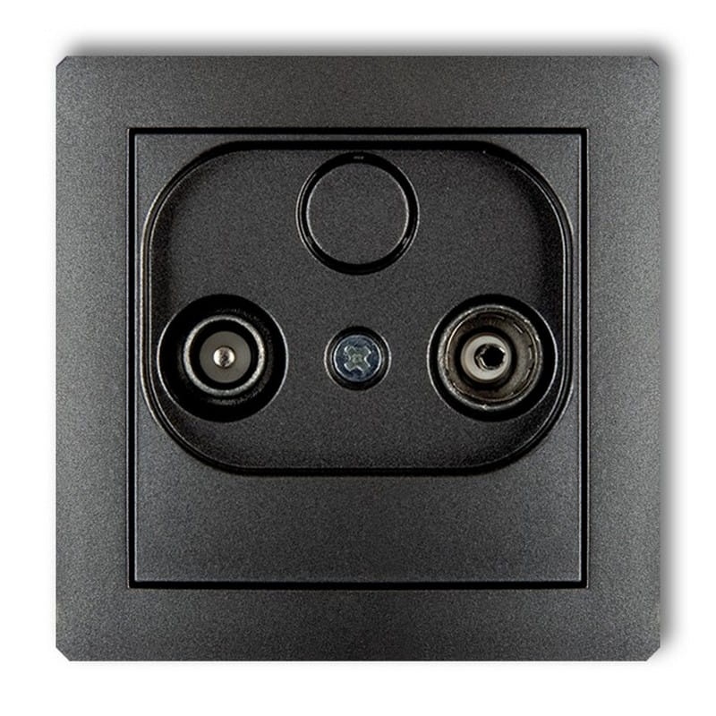Mechanizm gniazda abonenckiego RTV przelotowego 12 dB grafit 11DG12P Deco Karlik