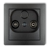 Mechanizm gniazda abonenckiego RTV przelotowego 12 dB grafit 11DG12P Deco Karlik