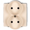 Mechanizm gniazda podwójnego 1DGPR-2P do ramki 2x2P bez uziemienia beżowy Deco Karli