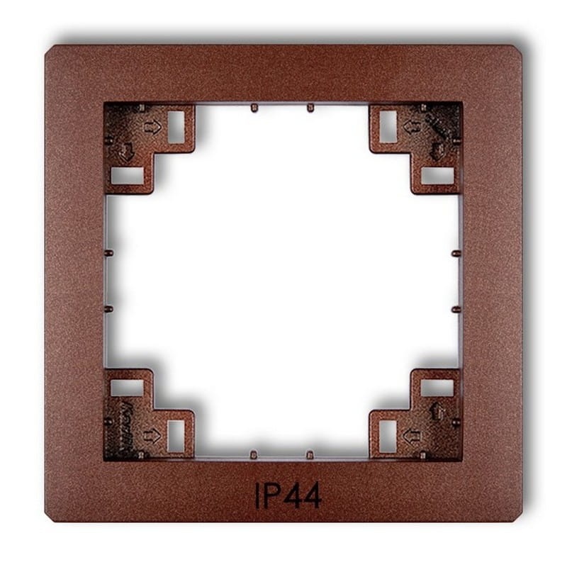 Ramka pośrednia do łączników 9DRPH (sitodruk IP44) brązowy metalik Deco Karlik