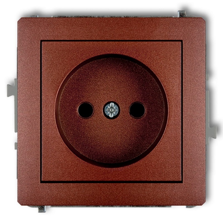 Mechanizm gniazda pojedynczego bez uziemienia 2P brązowy metalik 9DGP-1P Deco Karlik