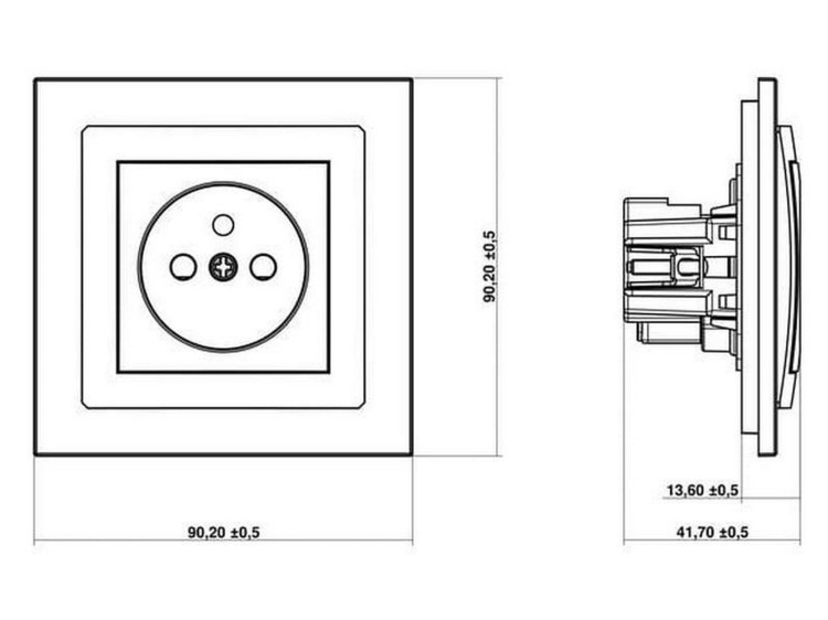 Mechanizm gniazda pojedynczego bez uziemienia 2P brązowy metalik 9DGP-1P Deco Karlik