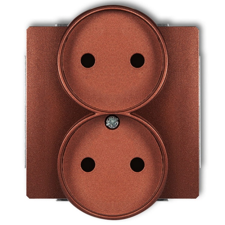 Mechanizm gniazda podwójnego 9DGPR-2P do ramki 2x2P bez uziemienia brązowy metalik Deco Karlik