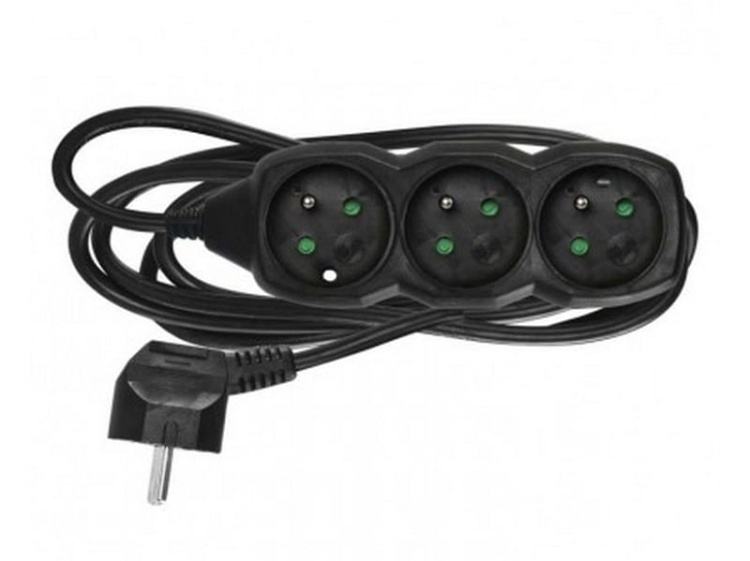 Przedłużacz PC0311 3 gniazda 1,5m czarny EMOS
