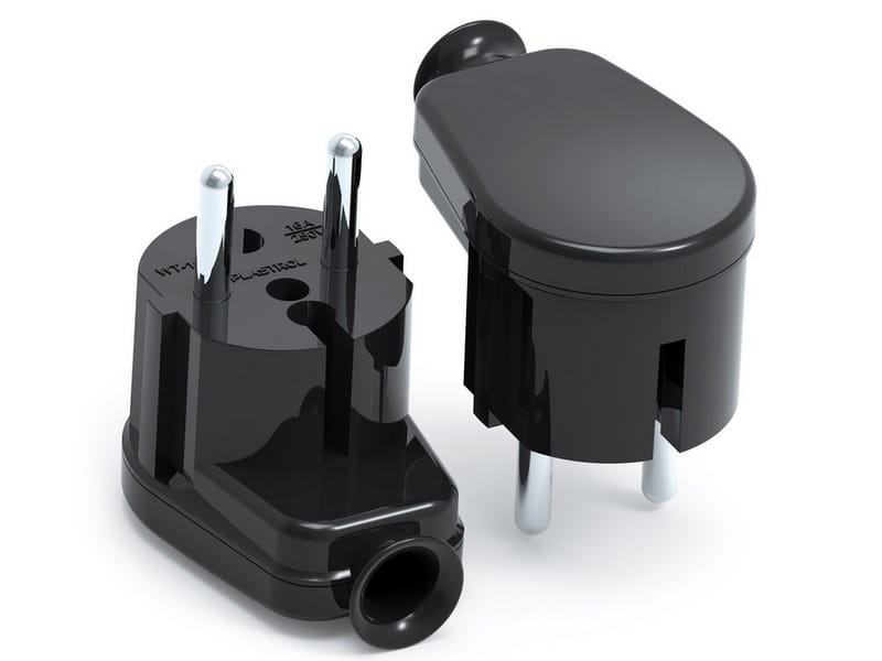 Wtyczka kątowa rozbieralna 230V 16A WT-16B czarna PLASTROL