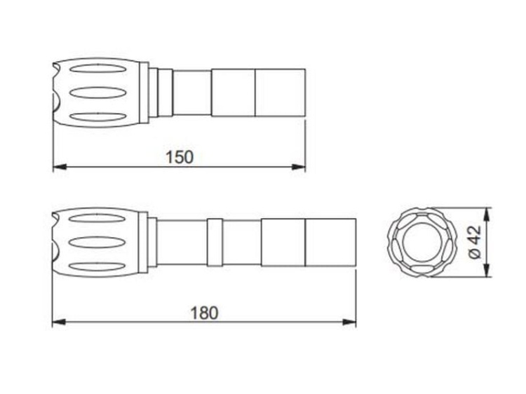 Latarka LED na baterie 1xAAA 8W 800lm 6400K 500m IP44 czarna GTV