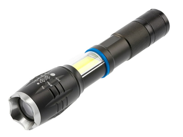 Latarka LED na baterie 1xAAA 8W 800lm 6400K 500m IP44 czarna GTV