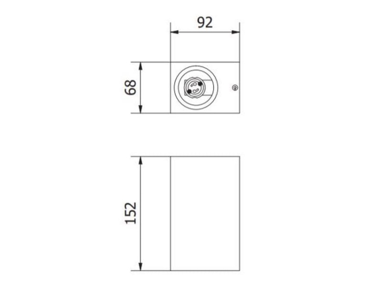 Oprawa ścienna dwukierunkowa TIAGO KW kwadratowa GU10 max.2x35W IP54 inox GTV