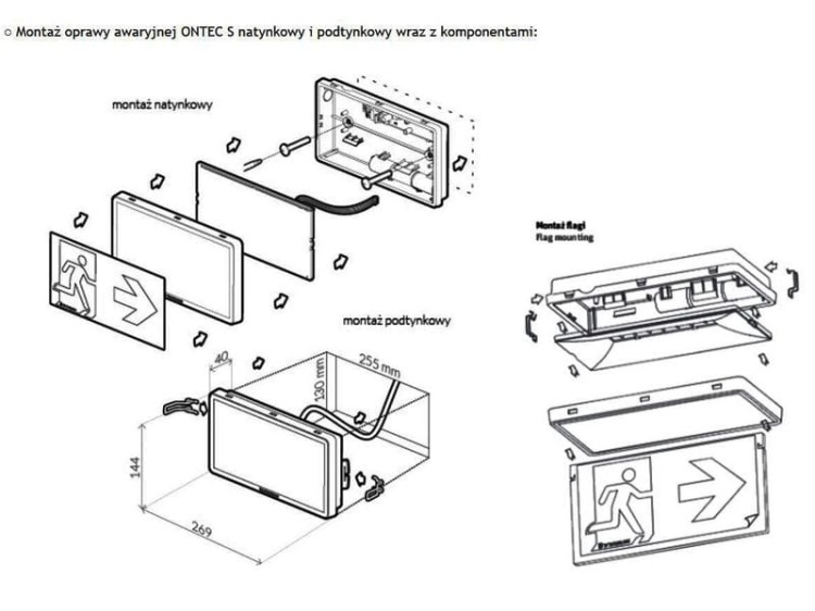 ONTEC S M1 180 M AT IP65 3H 3.3W 150lm TM-OS.M1ATM860W