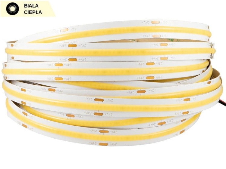 Taśma LED COB FOB 24V 10W/1m biała ciepła