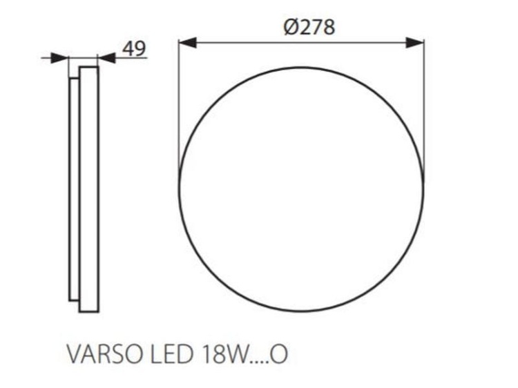 Plafon LED VARSO z czujnikiem ruchu okrągły 18W 1700lm IP54 b.neutralny KANLUX