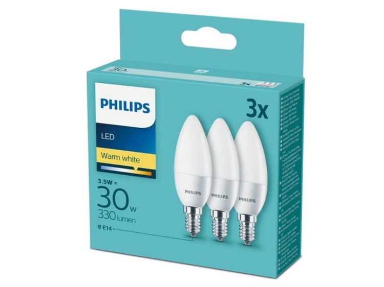 Zestaw żarówek 3x E14 3,5W LED 30W B35 FR ND 3PF/4-DISC 827 b.ciepły