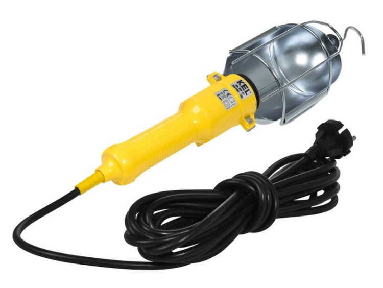 Lampa warsztatowa E27 LWP-1/5 230V 60W przewód 5M z hakiem KEL