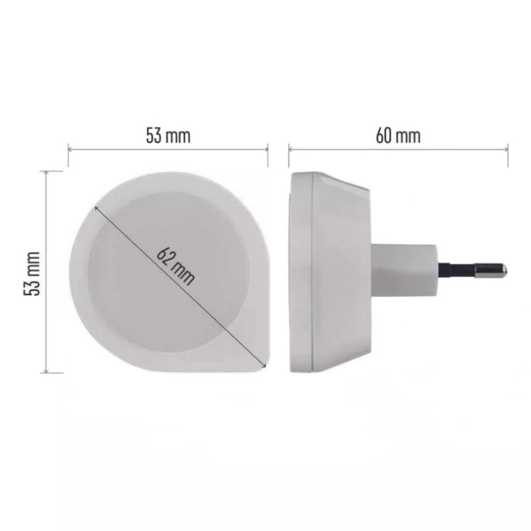 Lampka nocna LED do gniazdka 230V z czujnikiem wymiary.jpg