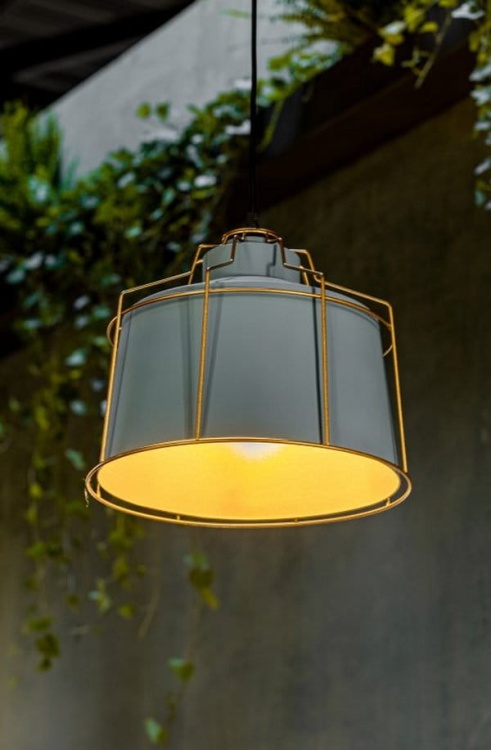 Lampa wisząca GOA 3550 E27 IP20 szara GTV