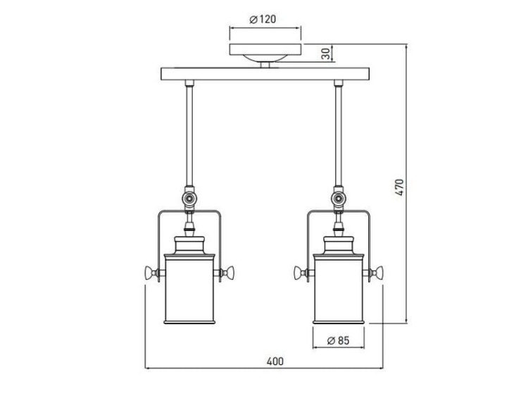 Oprawa sufitowa reflektor DEMIR 2 3994 2xE27 IP20 czarna GTV