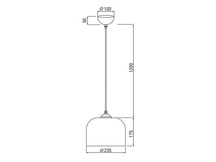 Lampa wisząca LATI 7122 E27 IP20 czarna GTV