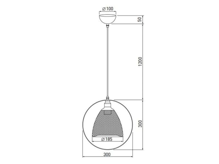 Lampa wisząca XALIS 2 7320 E27 IP20 śr. 30 cm czarna GTV