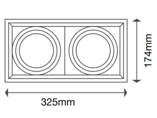 Oprawa do 2xAR111 G53 V-TAC aluminium czarna kwadratowa 3582