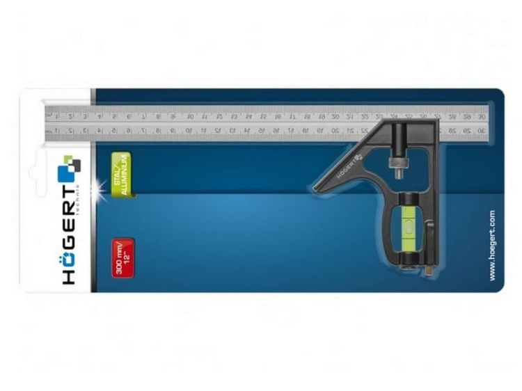 Kątownik stolarski z poziomicą 300mm HT4M217 Högert opakowanie.jpg