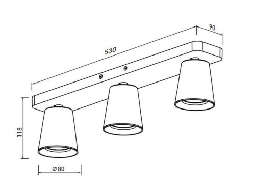 Oprawa sufitowa Elli 4588 IP20 3xGU10 potrójna czarna GTV