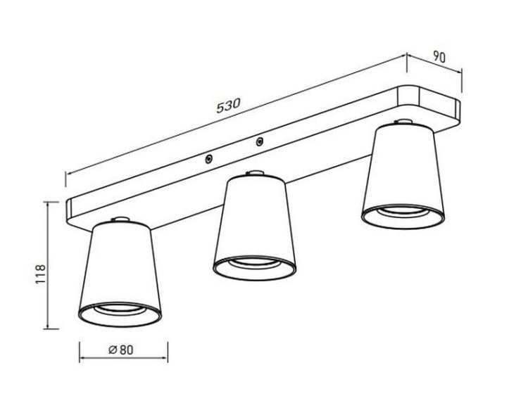 Oprawa sufitowa Elli 4588 IP20 3xGU10 potrójna czarna GTV