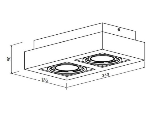Oprawa sufitowa Loid 4700 IP20 GU10 2xES111 podwójna czarna GTV