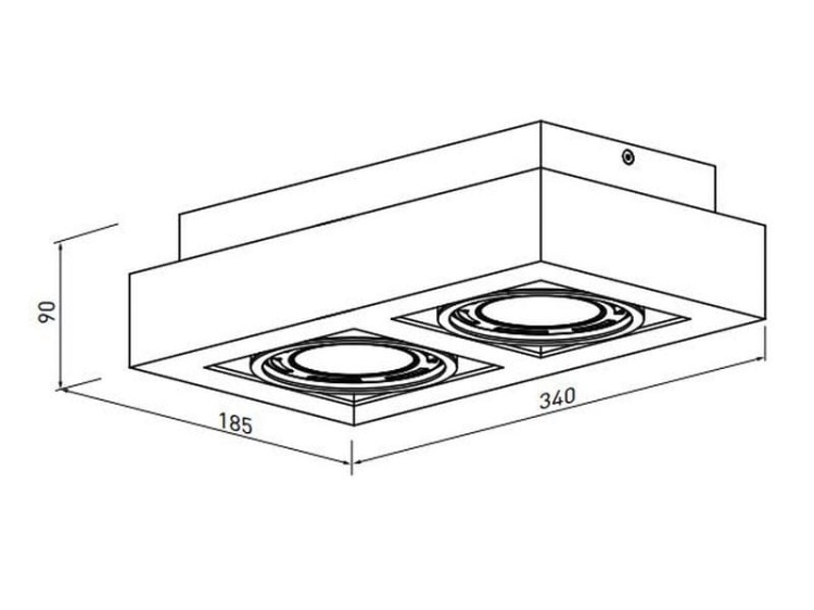 Oprawa sufitowa Loid 4700 IP20 GU10 2xES111 podwójna czarna GTV