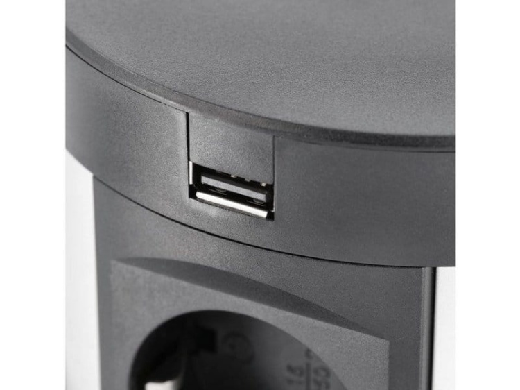 Przedłużacz biurowy wpuszczany COMFORT PLUS 2xUSB czarny.jpg