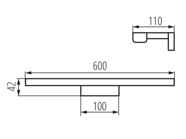 Oprawa ścienna ASTEN LED biały 60cm 12W 1070lm KANLUX 26687 wymiary.jpg
